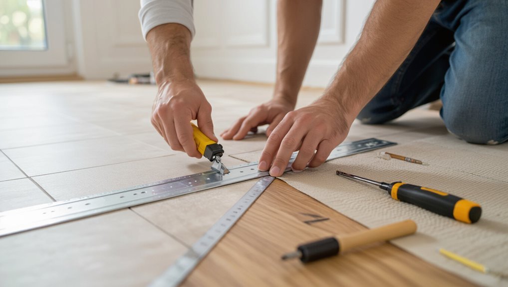 install strips and baseboards