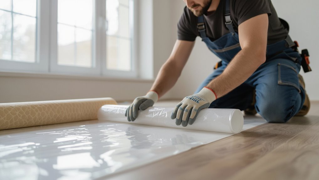 install underlayment and barrier