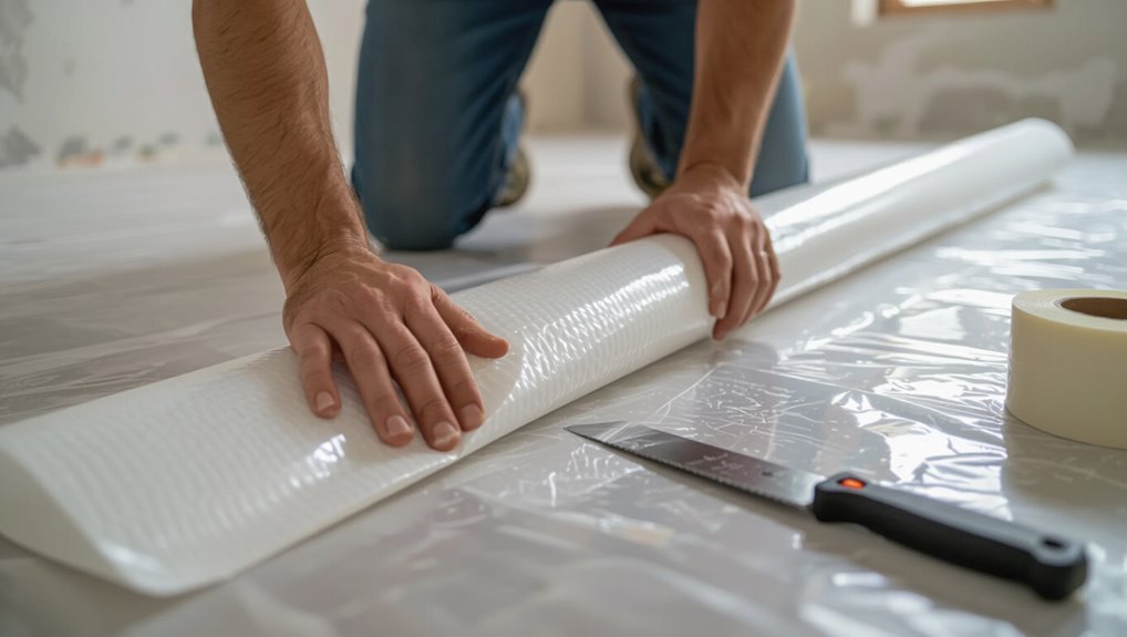 install underlayment and moisture barrier