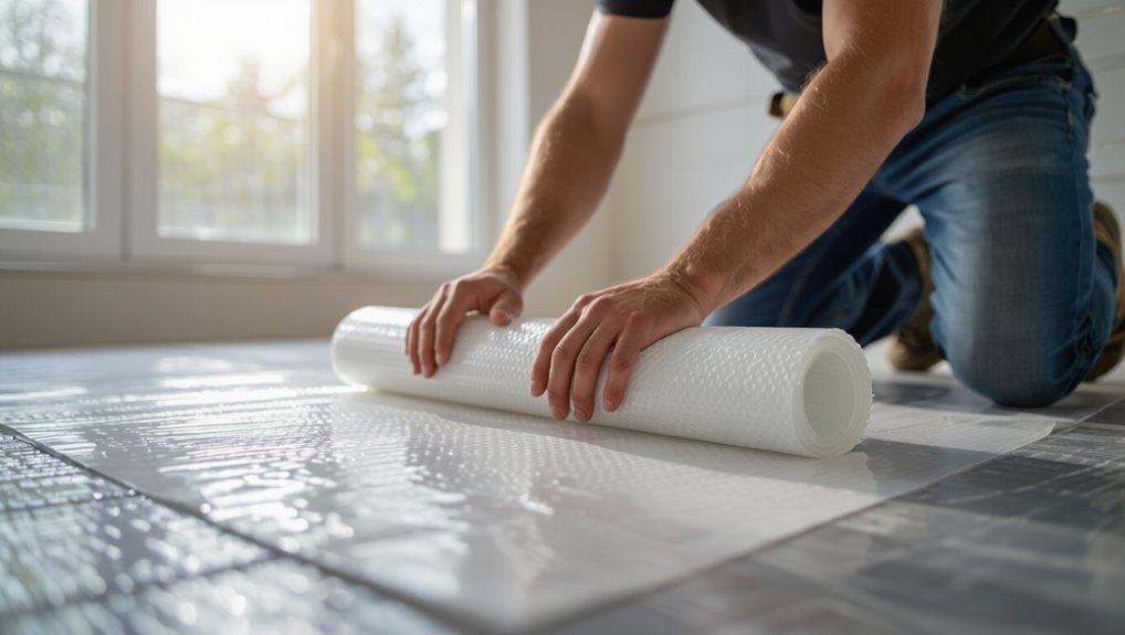 install underlayment carefully aligned