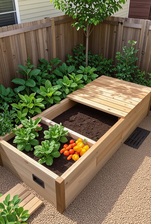 integrated composting raised bed