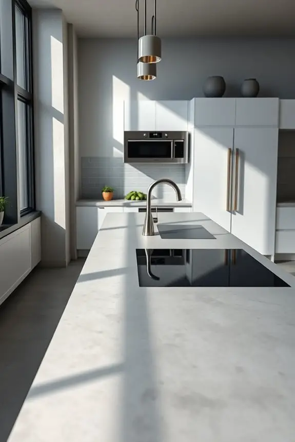 integrated concrete kitchen appliances