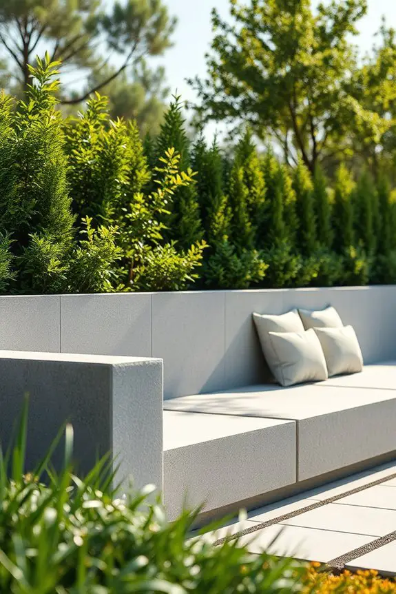 integrated concrete seating design
