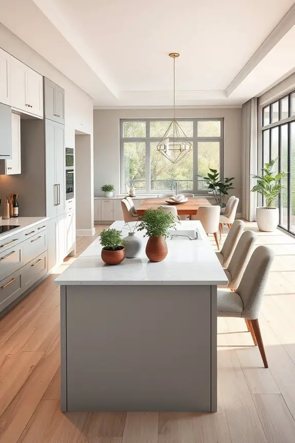 integrated dining kitchen spaces
