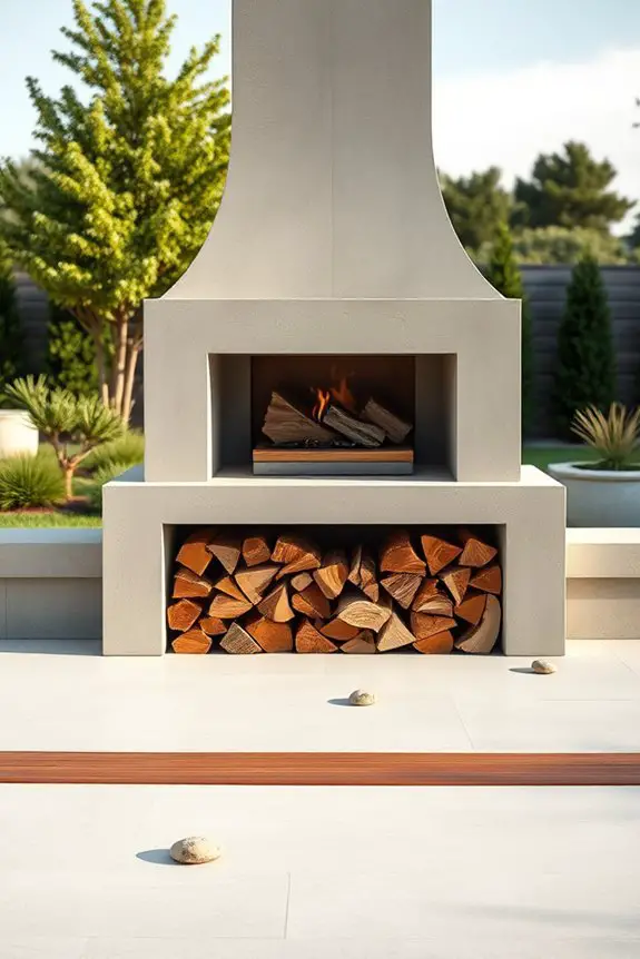 integrated firewood storage design