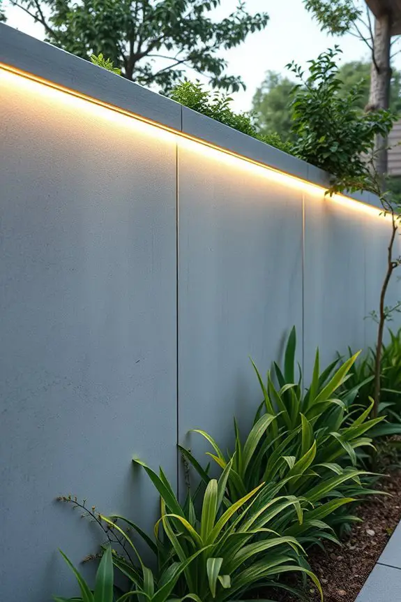 integrated lighting concrete wall