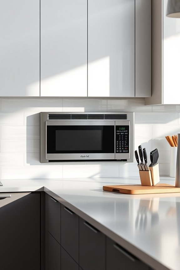 integrated microwave backsplash design