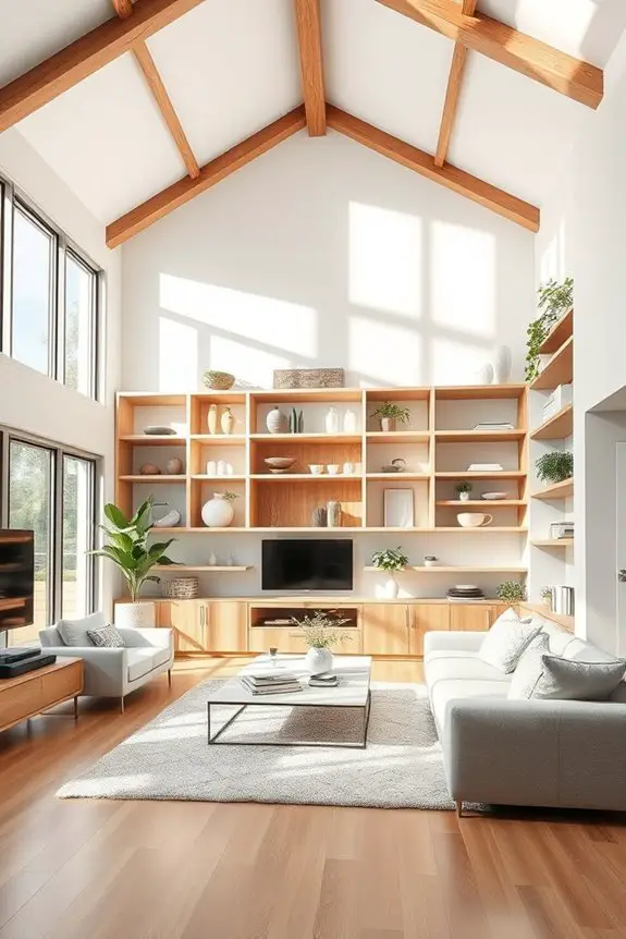 integrated shelving enhances space