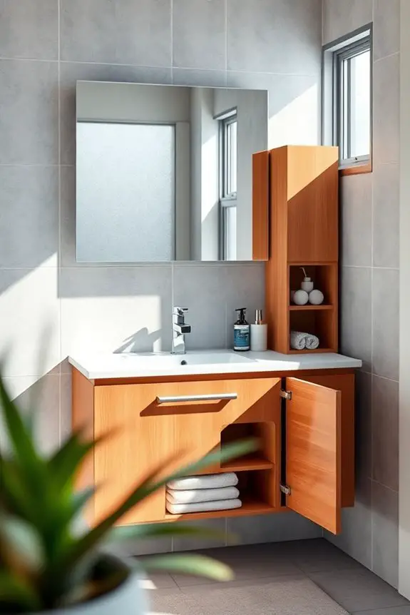 integrated storage bathroom vanity