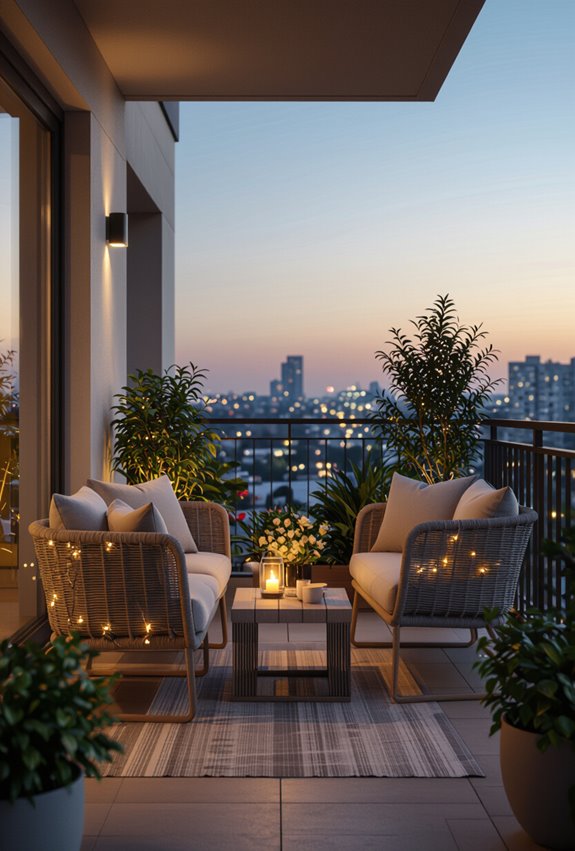 integrated string lit outdoor furniture