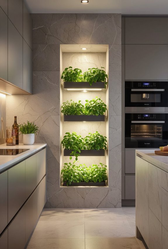 integrated year round countertop herbery