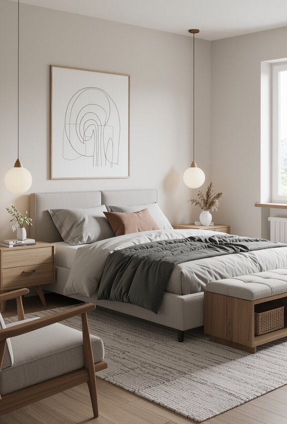 intentional mismatched bedside styling