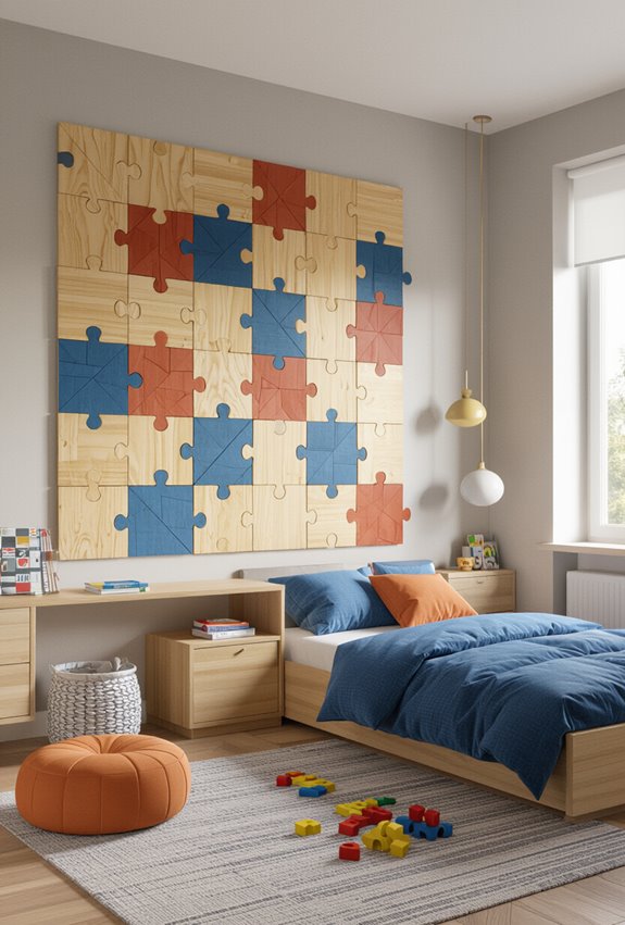 interactive puzzle wall setup