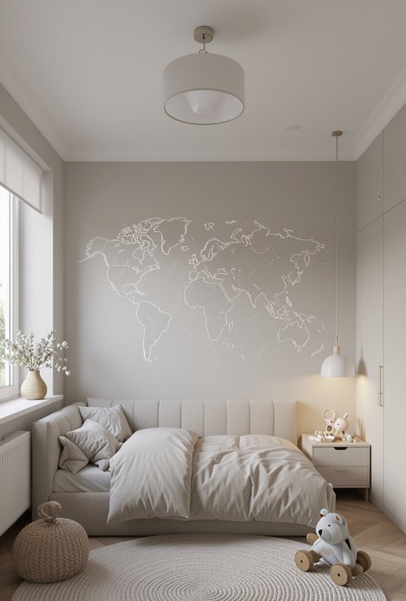 interactive removable chalk map ceiling
