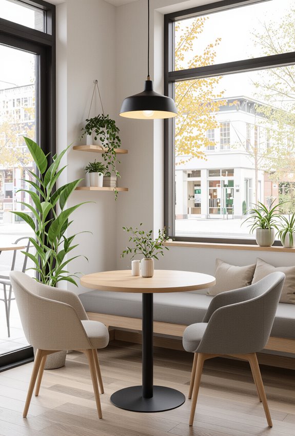 intimate compact circular seating zones
