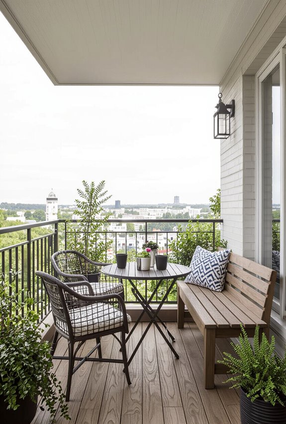 intimate space saving balcony dining