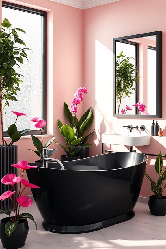 invigorating black and pink plants
