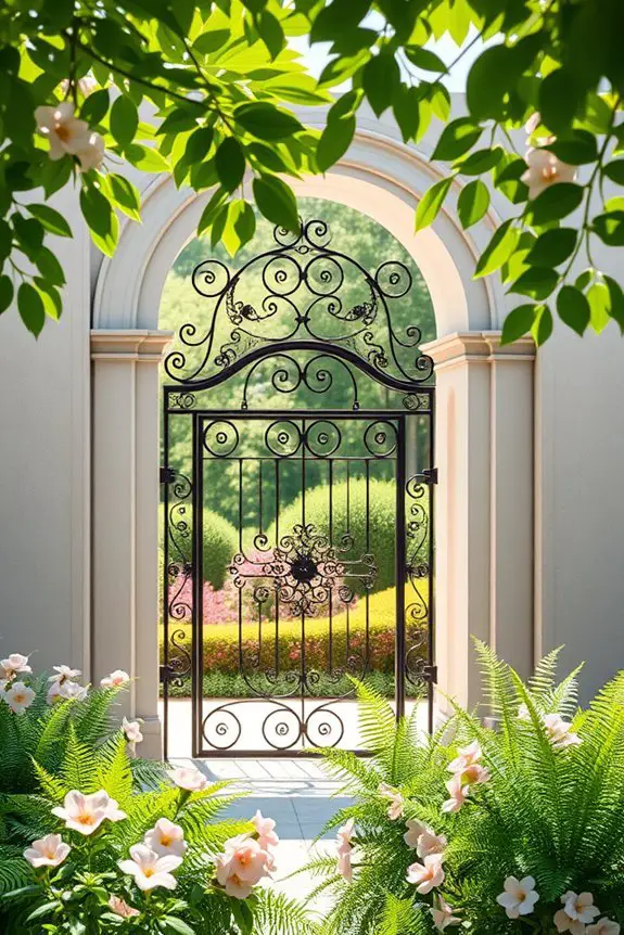 inviting arched garden entrance