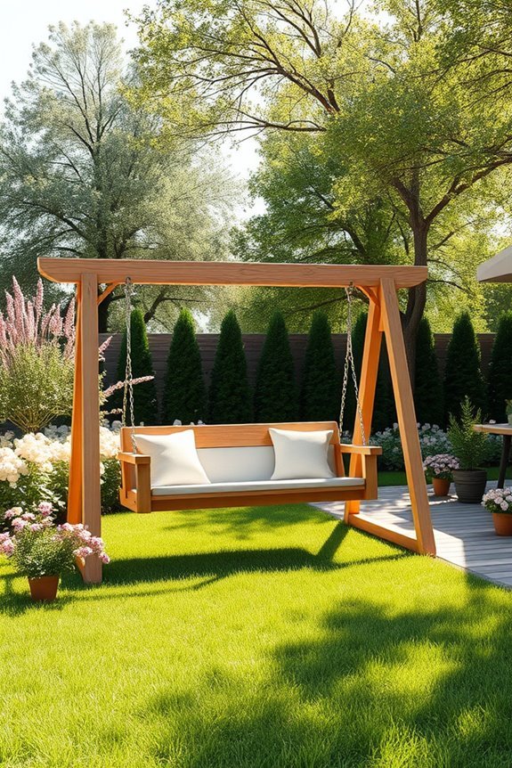 inviting backyard swing sets