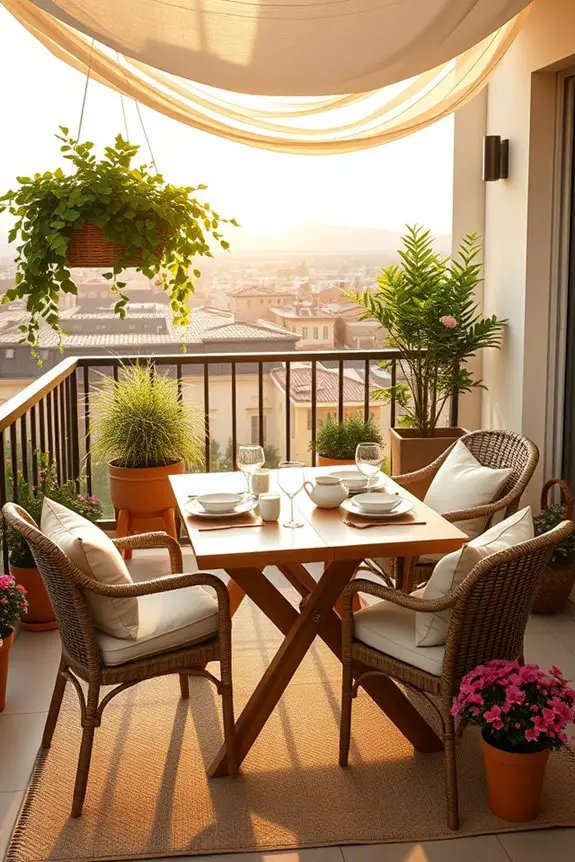 inviting balcony dining retreat