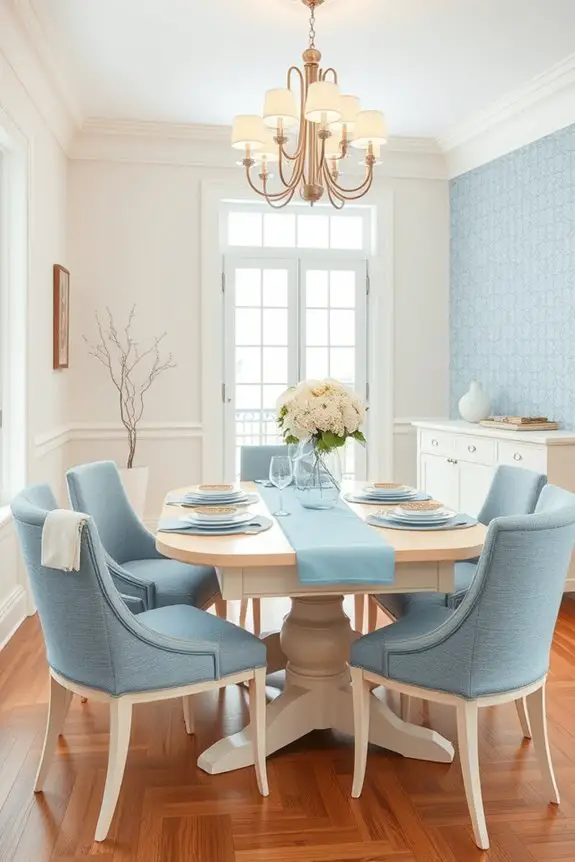 inviting blue and cream ambiance