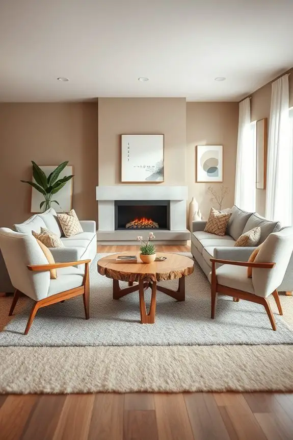 inviting conversational furniture arrangement