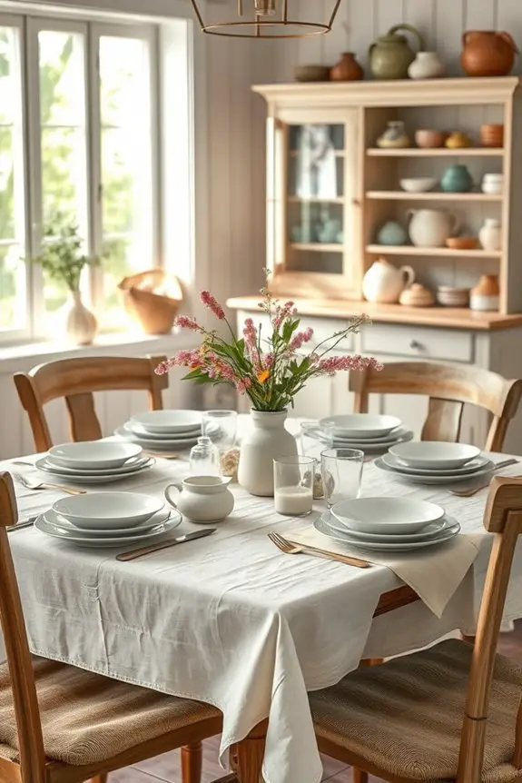 inviting cottage style table settings