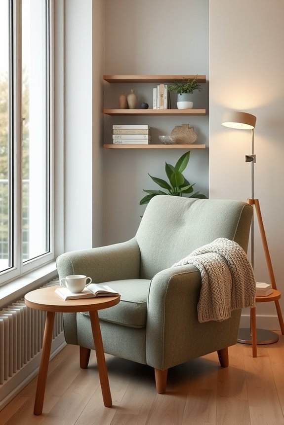 inviting cozy reading nook
