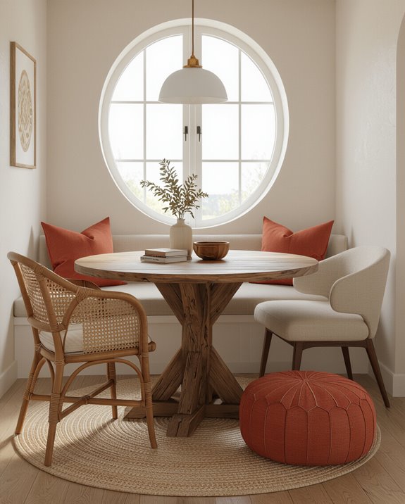 inviting eclectic dining corner