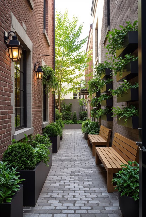 inviting green alleyway corridors