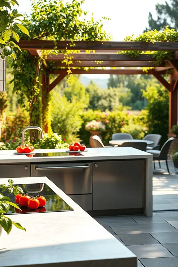 inviting open air cooking space