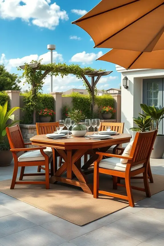 inviting outdoor dining space