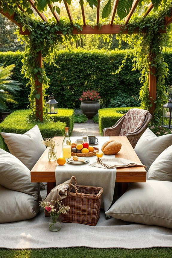 inviting outdoor picnic space