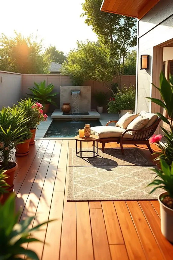 inviting outdoor relaxation space
