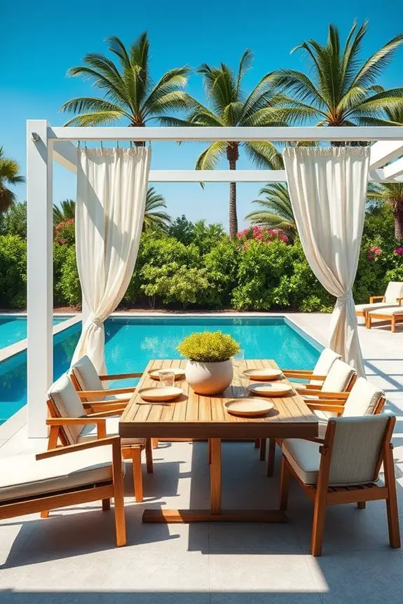 inviting poolside dining oasis