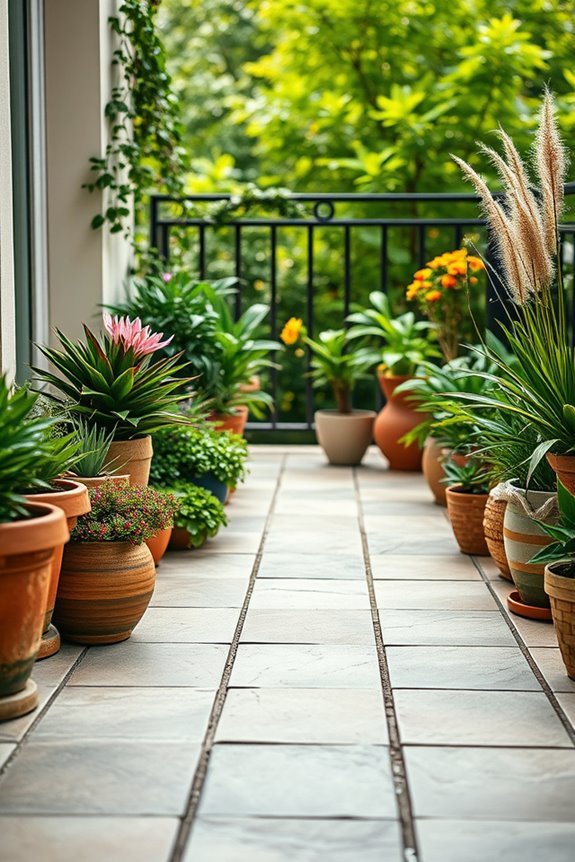inviting potted plant pathways