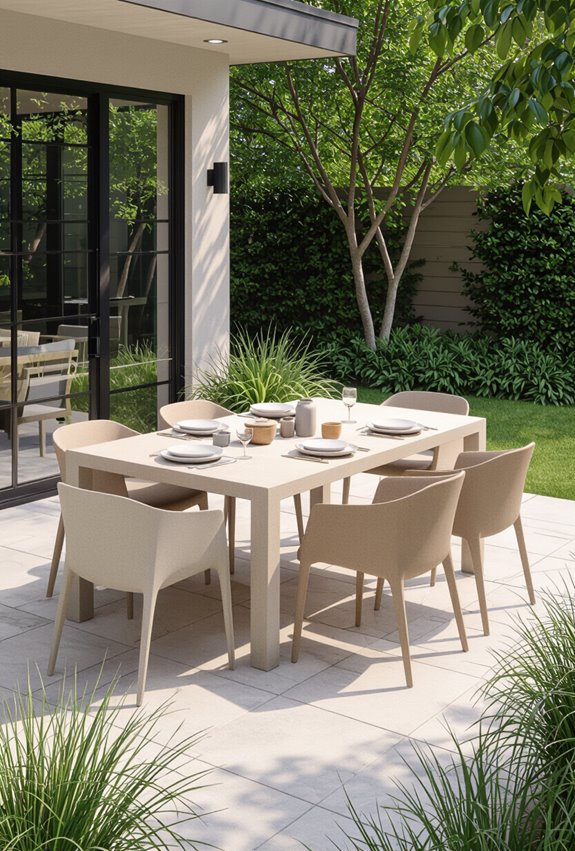 inviting weatherproof outdoor dining
