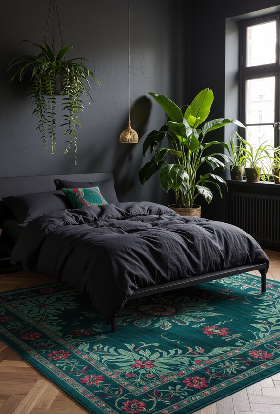 jewel toned rug grounding space