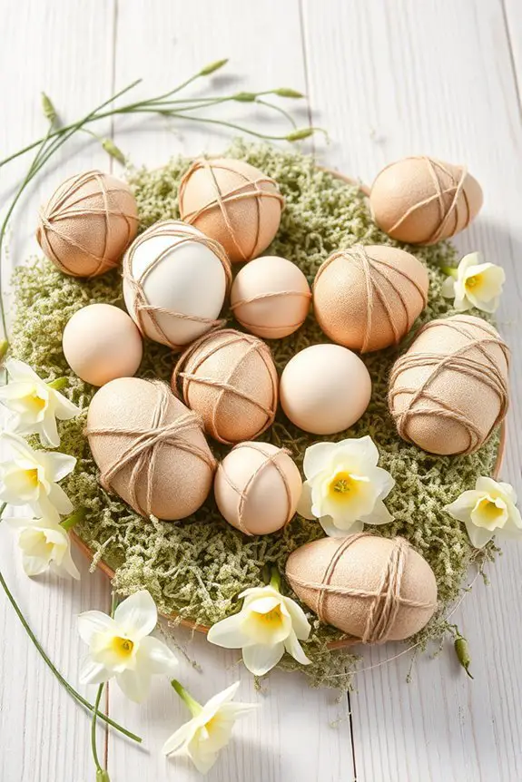 jute twine wrapped eggs