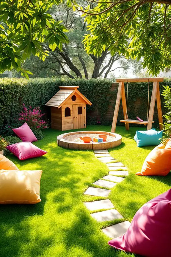kid friendly backyard play area