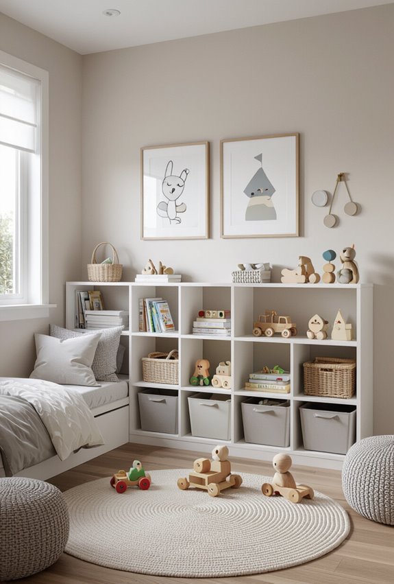 kid height organized playful storage