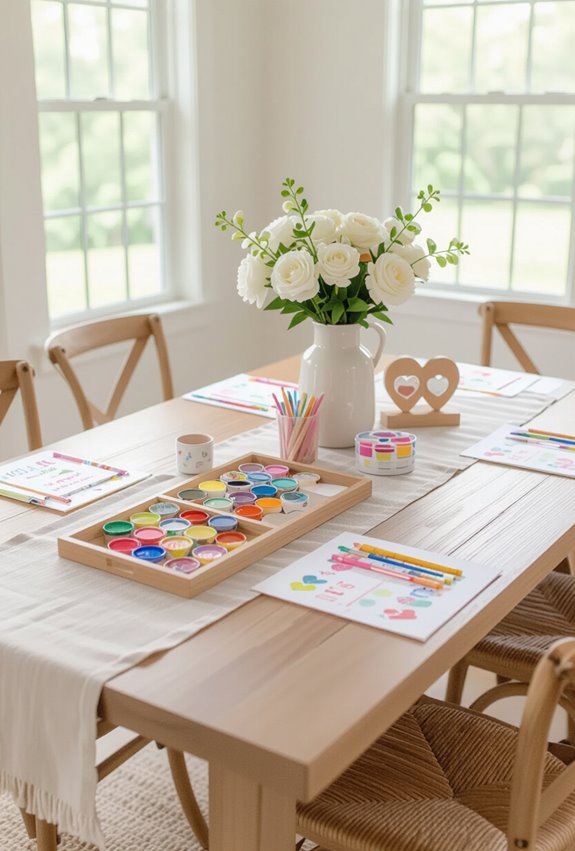 kids activity table setup