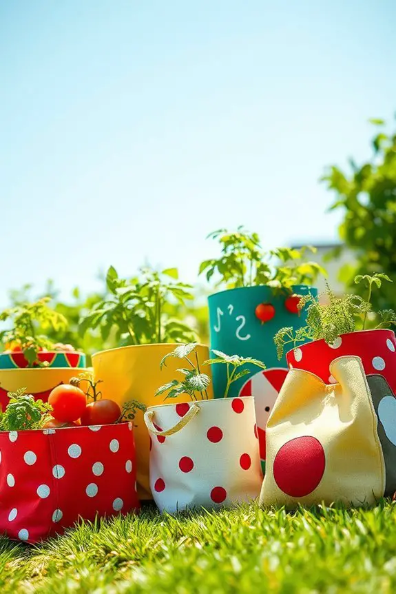 kids gardening with grow bags