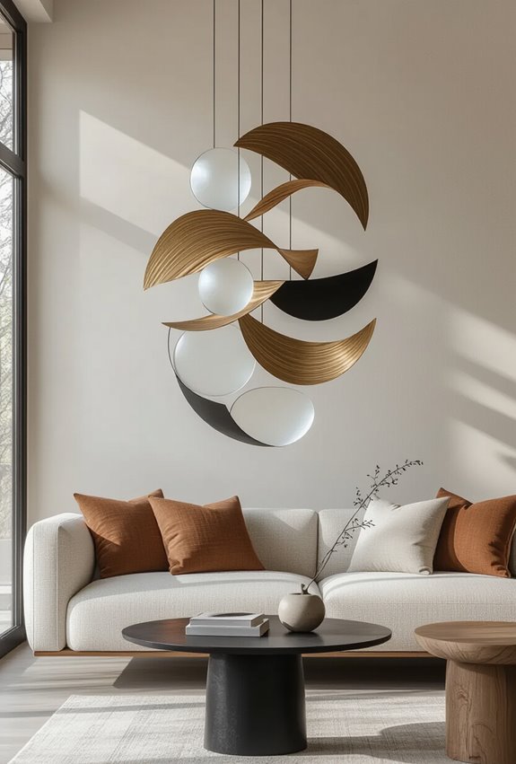 kinetic hanging sculptural mobiles