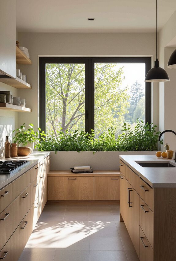 kitchen adjacent edible herb garden