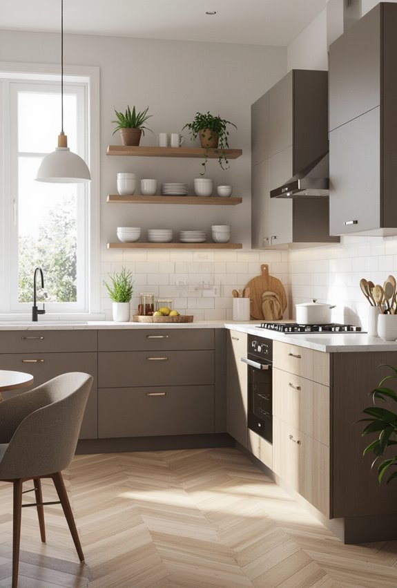 l shaped efficient kitchen workflow