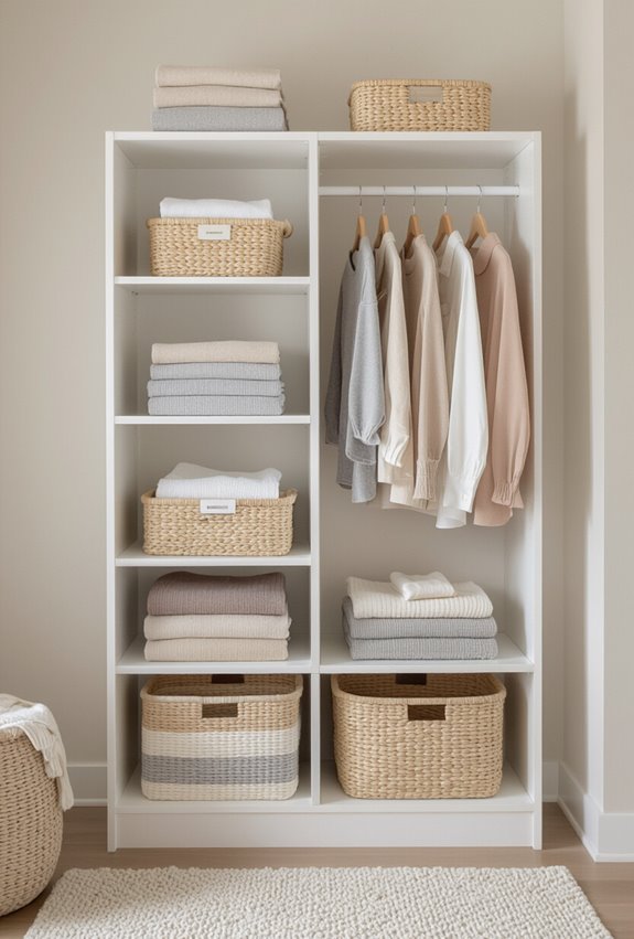 labeled baskets for rotation