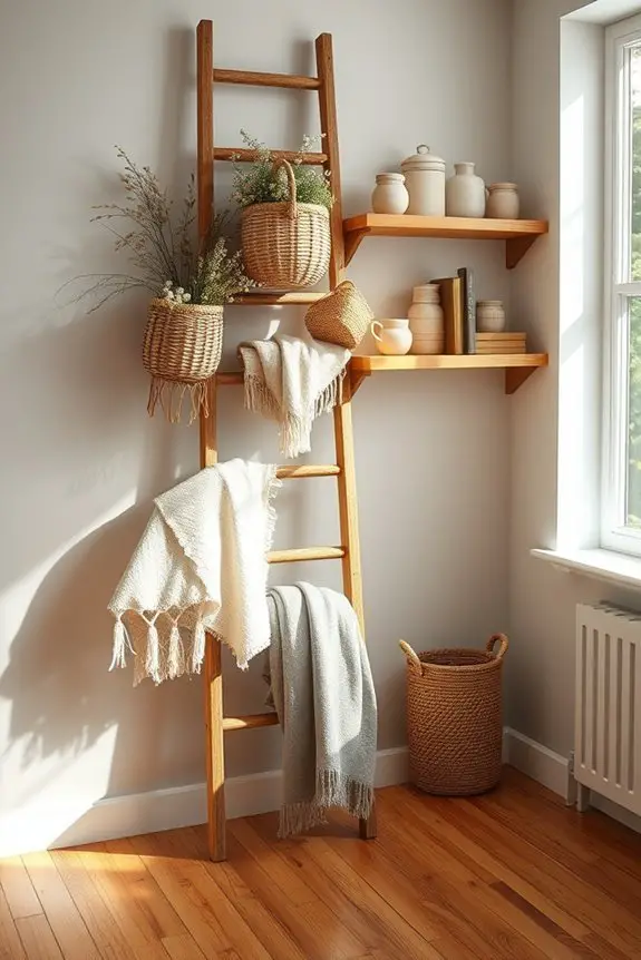 ladder decor for farmhouse charm