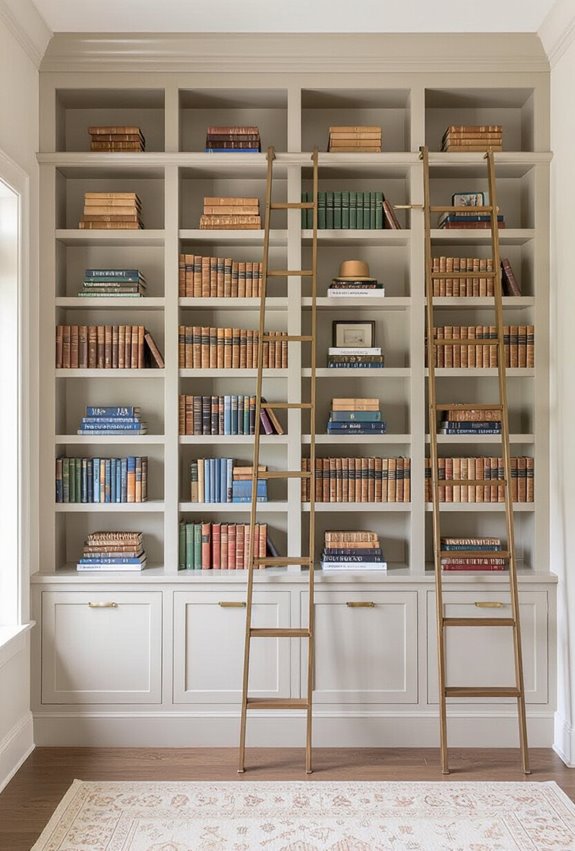 laddered library wall design