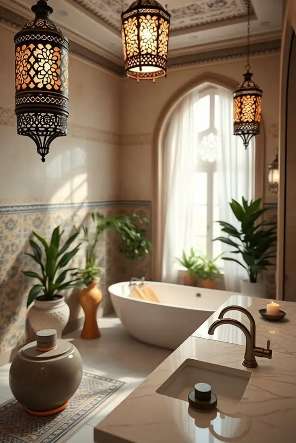 lantern lighting enhances ambiance